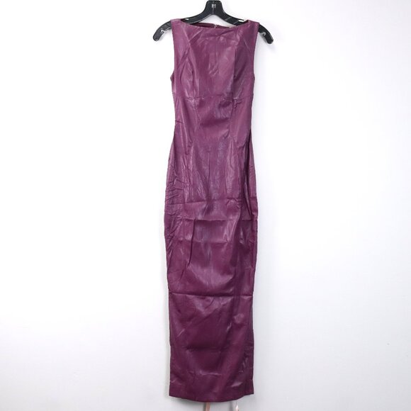 House of CB Dresses & Skirts - NWT House of CB Sahara Vegan Leather Maxi Dress in Plum Size XS